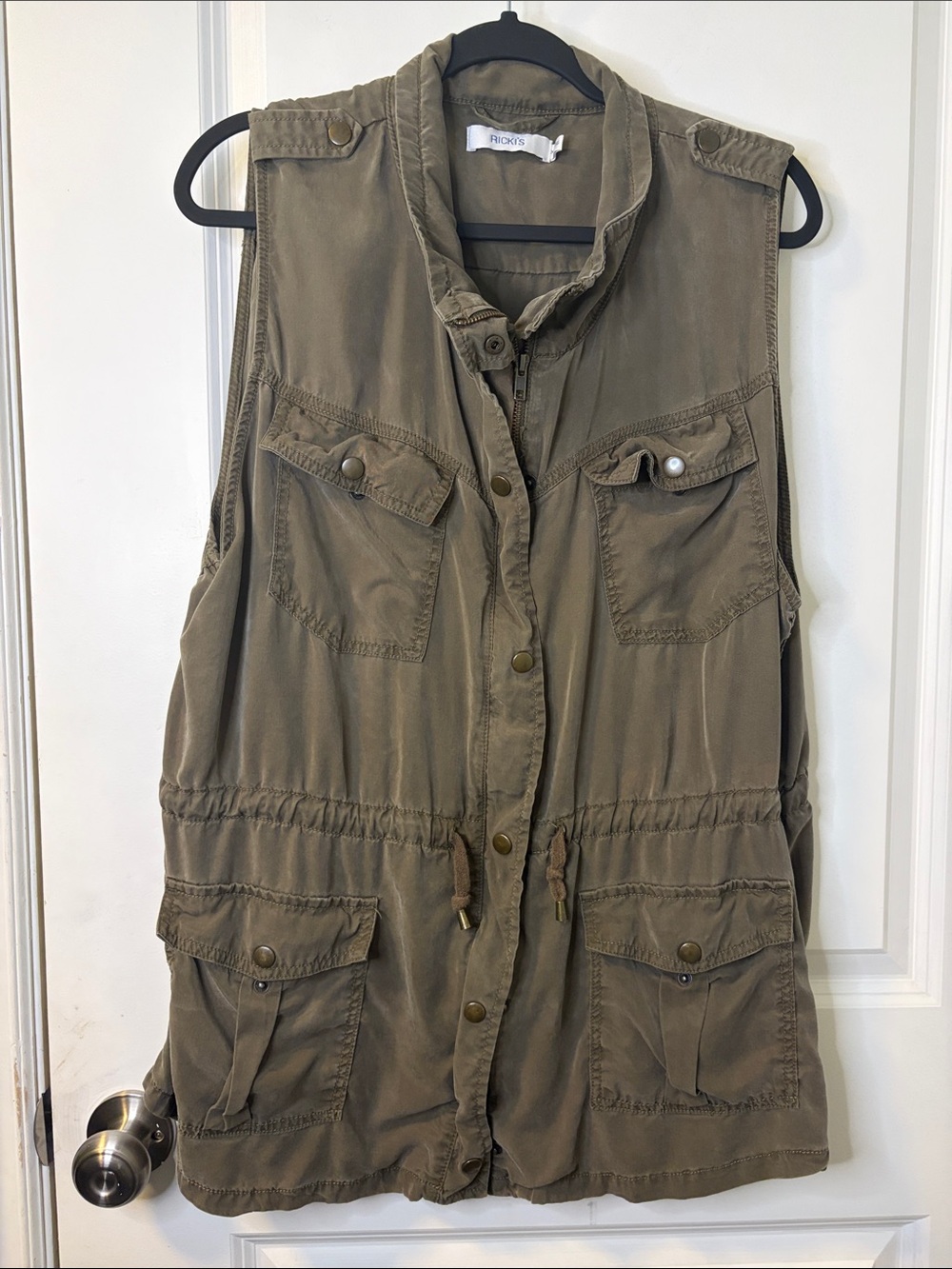 Ricki's Olive Utility Drawstring Vest